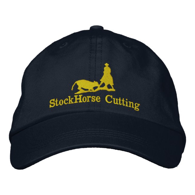 Styckande häst med kock Silhouette Cap Broderad Keps (Framsida)