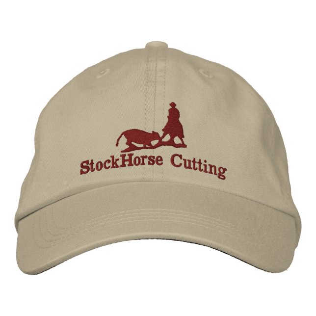 Styckande häst med kock Silhouette Cap Broderad Keps (Framsida)