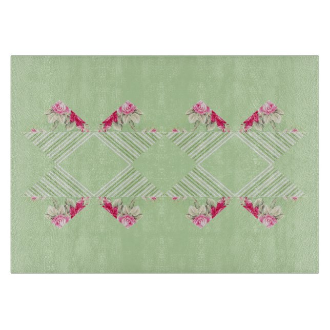 Styckavlor av glas i Mint Grönt Faux Patchwork (Framsidan)