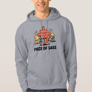 Stycke Sass – Pusselkaraktär med Attityd Hoodie