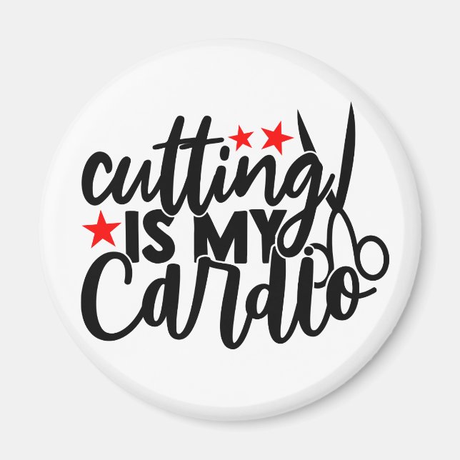 Styckning är Cardio Barber Hairdresser Hair Stylis Magnet (Framsidan)