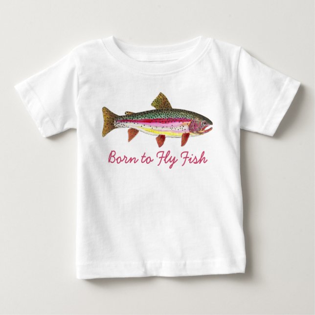 Styckning av Flygfisket ’Born to Fly Fish’ Tee Shirt (Framsida)