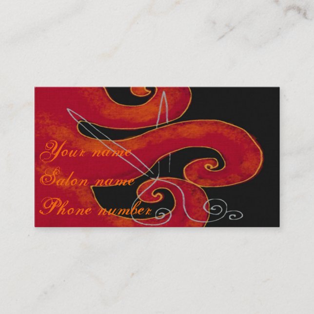 Styckning av hår tidsbeställning kort (Framsida)