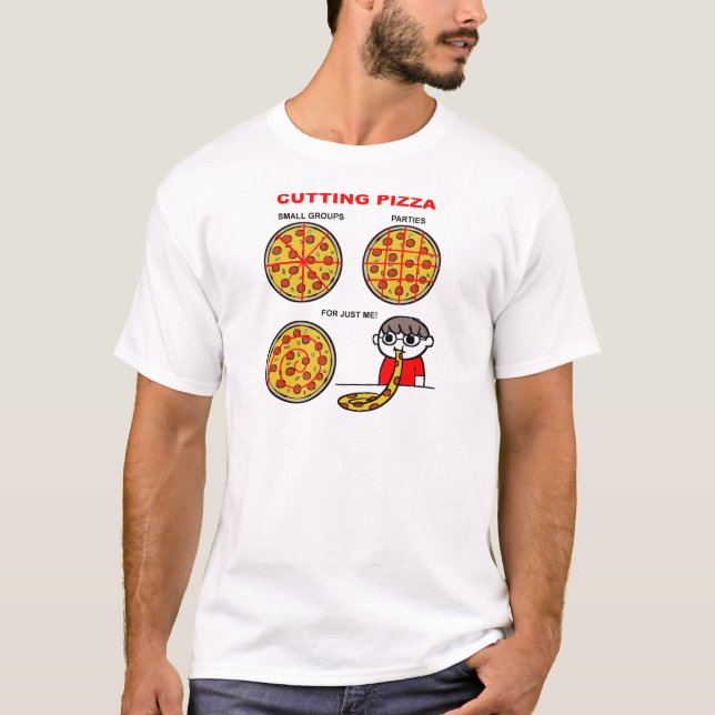Styckning av Pizza Funny T-shirt (Framsida)