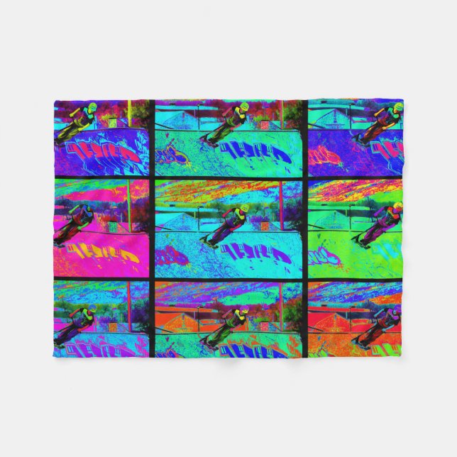 Styckning av rampen - Stunt Scooter Rider Fleecefilt (Framsidan (Horisontell))