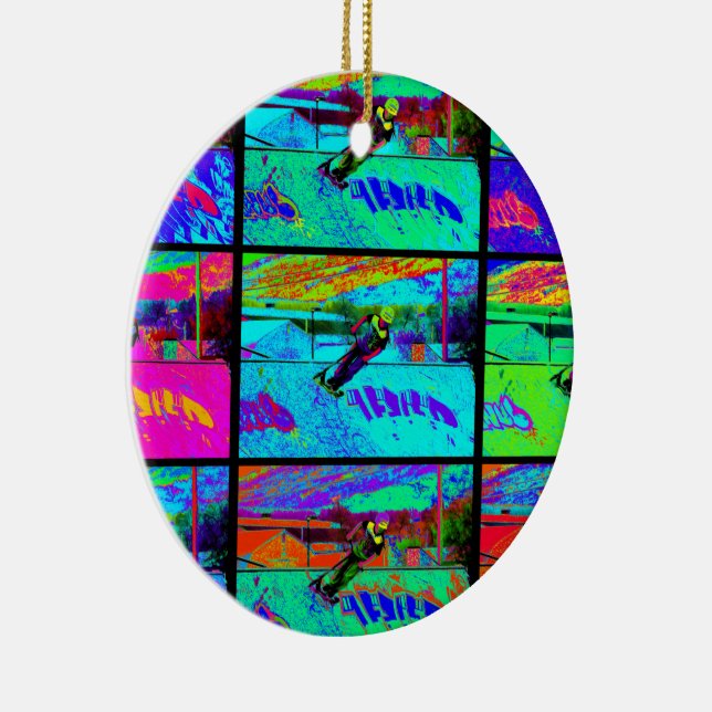 Styckning av rampen - Stunt Scooter Rider Julgransprydnad Keramik (Höger)