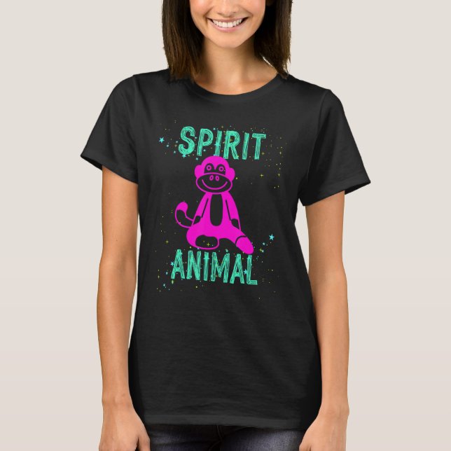 Styckning av Rosa av smittade djur i Sock monkey T Shirt (Framsida)