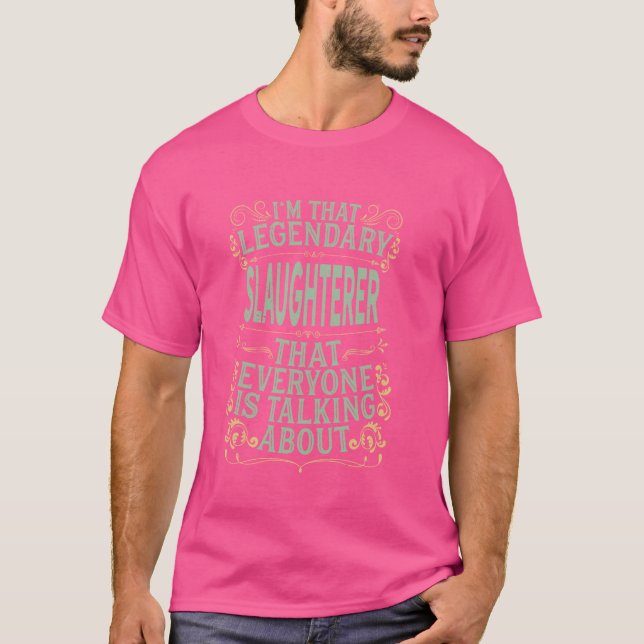 Styckning i kött Cutter Butcher Kött - förklarande T Shirt (Framsida)