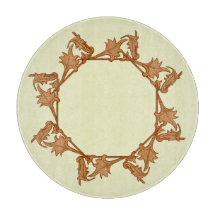 Styckningsbord - Järn-Löv i cirkel (tagon)