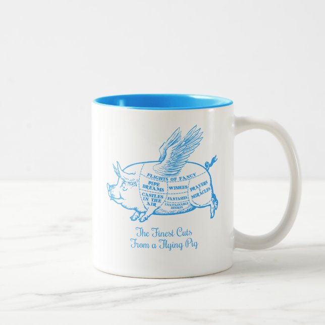 Styckningsdelar från Gris Två-Tonad Mugg (Höger)