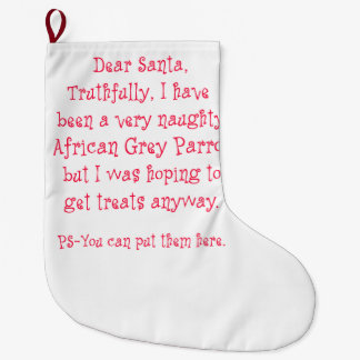 Stygg afrikansk grå färgpapegoja stor julstrumpa