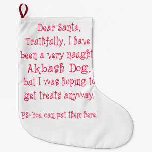 Stygg Akbash hund Stor Julstrumpa