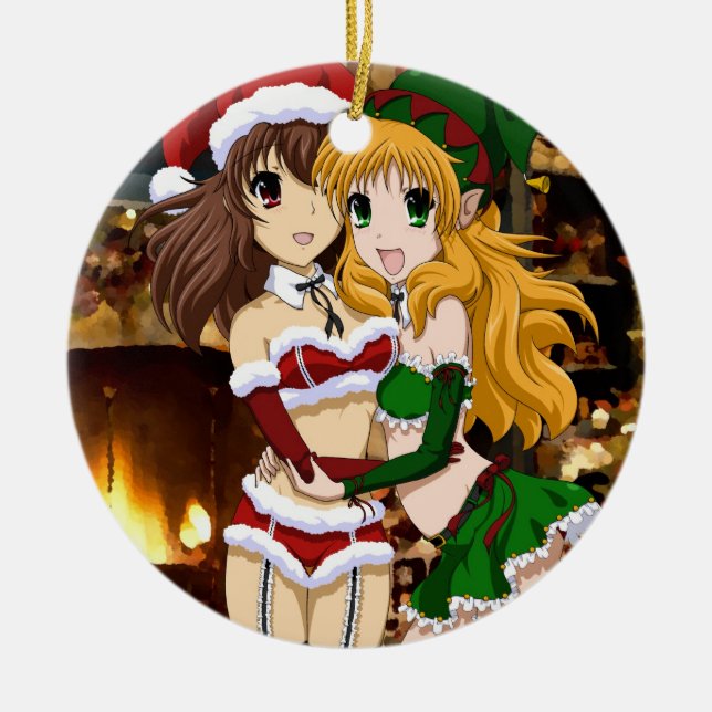 Stygg jul julgransprydnad keramik (Framsidan)