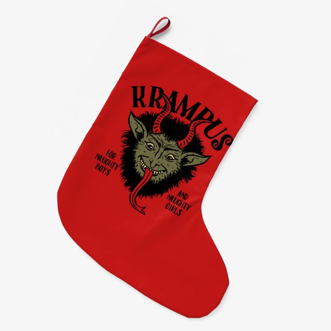 Stygg julstrumpa för Krampus ansikte (Framsidan (Hängande))