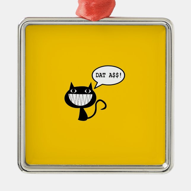 Stygg katt julgransprydnad metall (Framsidan)