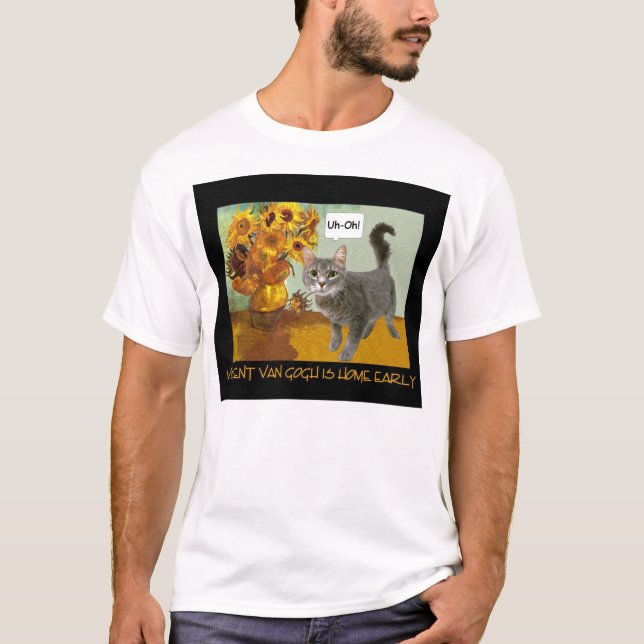 Stygg Van Gogh katt 3 T-shirt (Framsida)