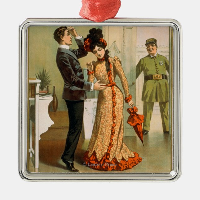 Stygga Anthony "på det igen" Theatreaffisch Julgransprydnad Metall (Framsidan)