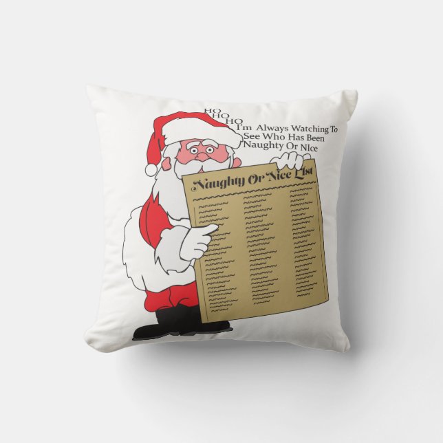 Stygga eller trevliga Santas listar kudder Kudde (Framsida)