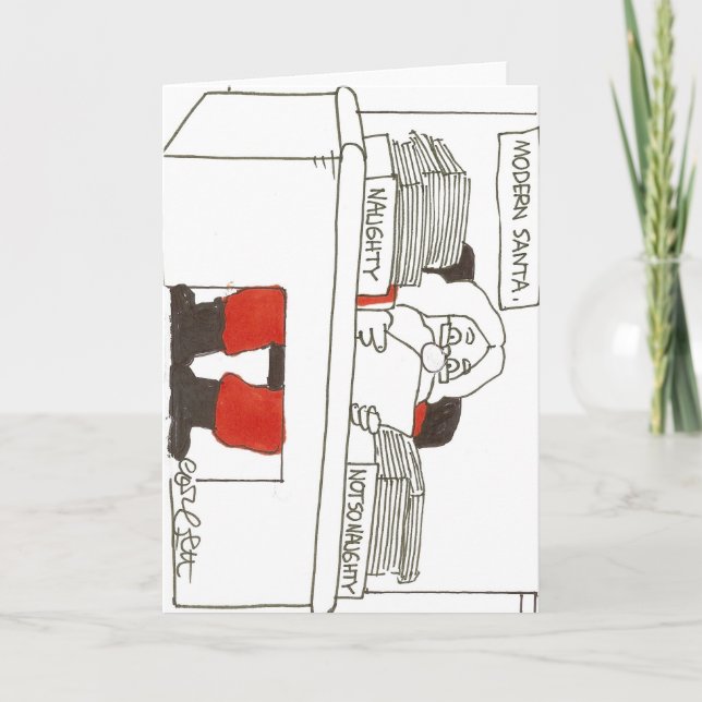 Stygga moderna Santa. Inte så styggt Helgkort (Framsida)