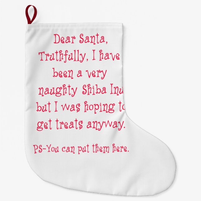Stygga Shiba Inu Stor Julstrumpa (Framsidan)