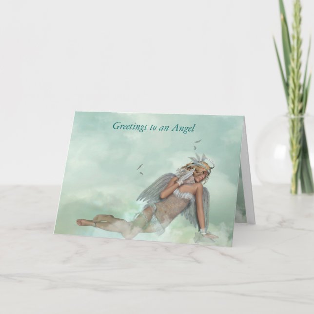 Styggt ängelhälsningkort kort (Framsida)