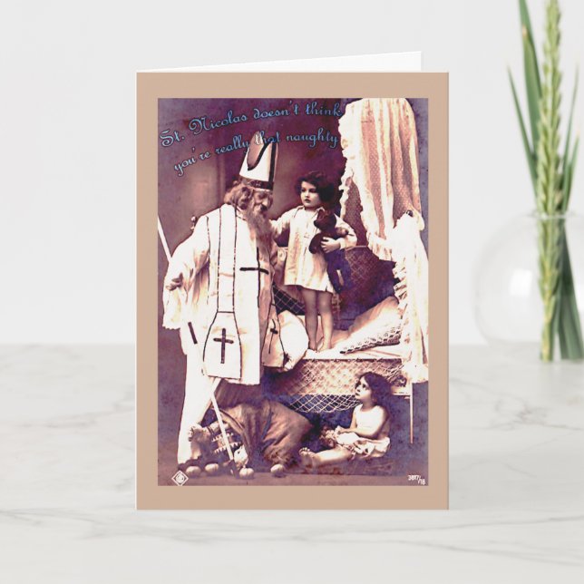 Styggt eller trevligt? Besynnerlig julkort Helgkort (Framsida)