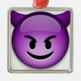 Styggt Emoji ansikte Julgransprydnad Metall