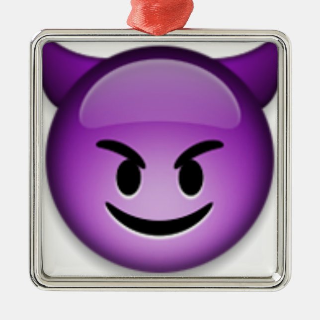 Styggt Emoji ansikte Julgransprydnad Metall (Framsidan)
