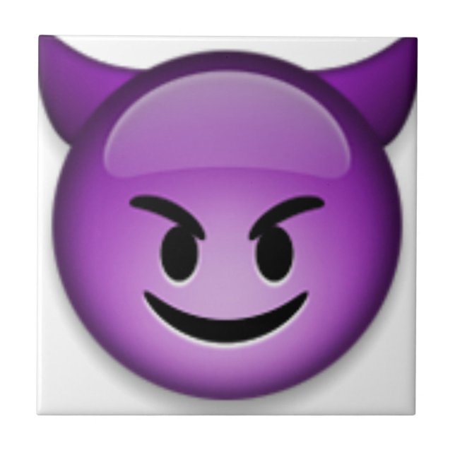 Styggt Emoji ansikte Kakelplatta (Framsidan)
