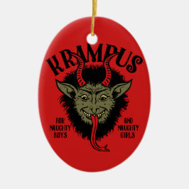 Styggt Krampus ansikte Julgransprydnad Keramik