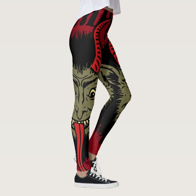 Styggt Krampus ansikte Leggings (Höger)