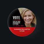Styish Modern Politisk kampanj Reklam Knapp<br><div class="desc">Stilisera Modern Policy Campaigner Advertising Badge från Affärskortet Store.</div>