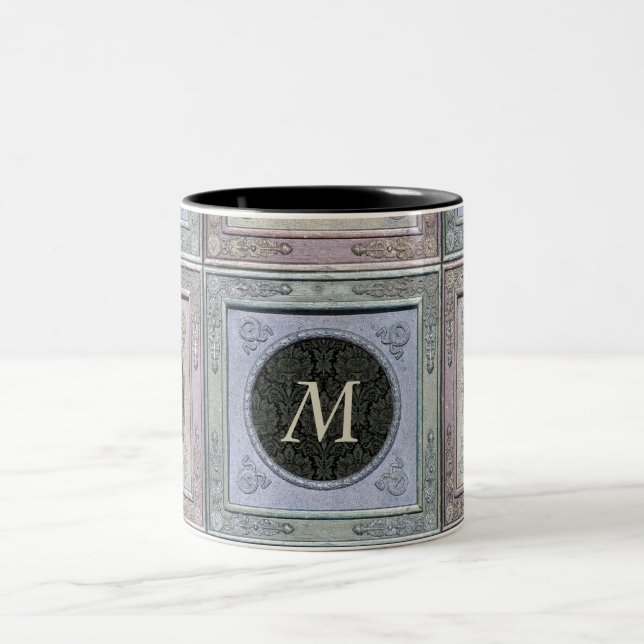 Styld Ram Damask Monogrammed Mugg 2 (Center)