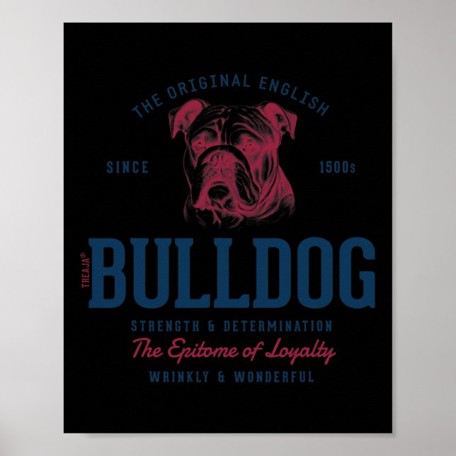 Styld Vintage English Bulldog Poster (Framsidan)