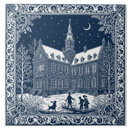 style Delft hiver/Noël 4 Kakelplatta