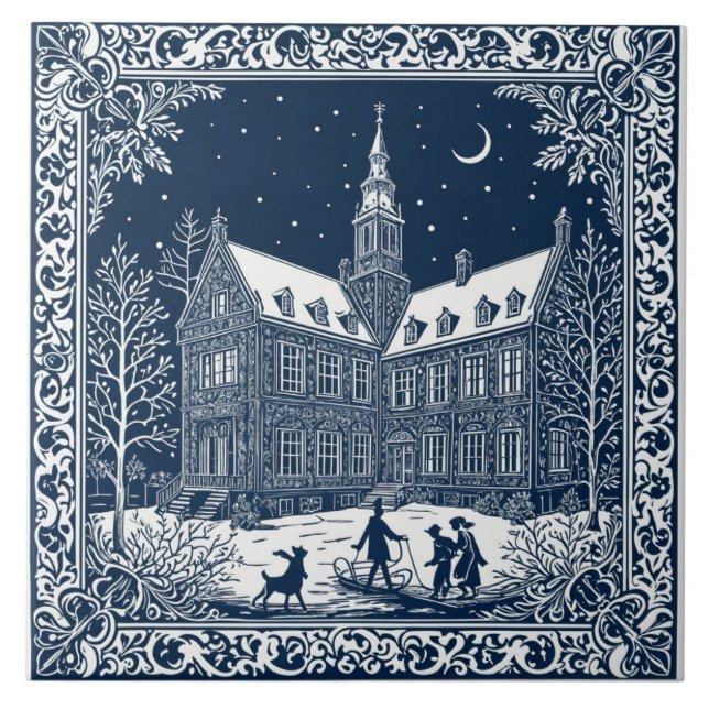 style Delft hiver/Noël 4 Kakelplatta (Framsidan)