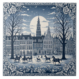 style Delft hiver/Noël 6 Kakelplatta