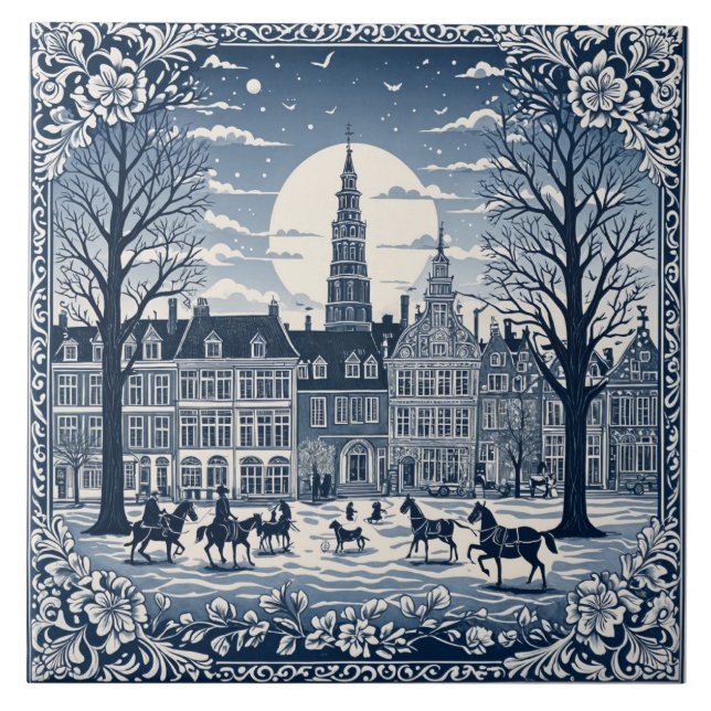 style Delft hiver/Noël 6 Kakelplatta (Framsidan)