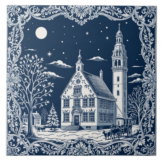 style Delft hiver/Noël 7 Kakelplatta (Framsidan)