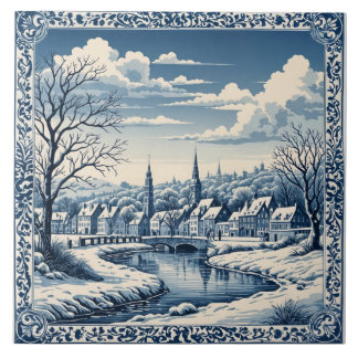 style Delft hiver/Noël 8 Kakelplatta
