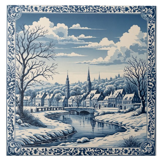 style Delft hiver/Noël 8 Kakelplatta (Framsidan)