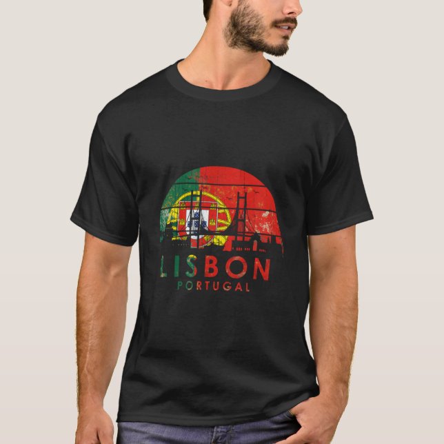 Style Landscape Capital Lisbon Portugal T Shirt (Framsida)