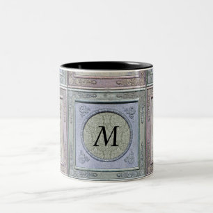 Styled Ram Damask Monogrammed Mugg