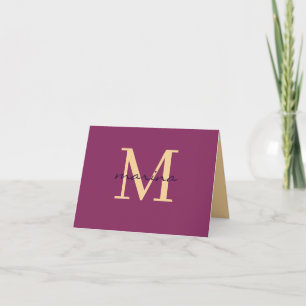 Stylis och personlig monogrammat tack kort