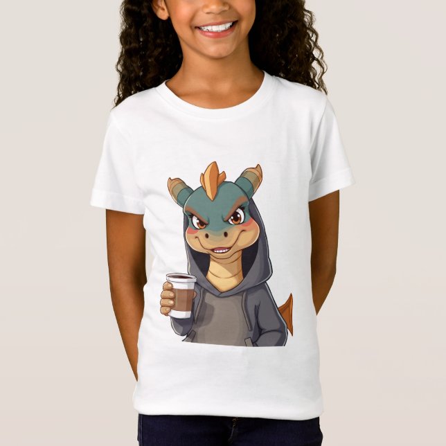 Stylischer Drache für Kaffeeliebhaber!  T Shirt (Framsida)