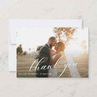 Stylised Calligraphy lettering wedding  Tack Kort