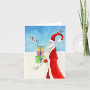 Stylised kort för säsong för Santa & gåvajulkonst