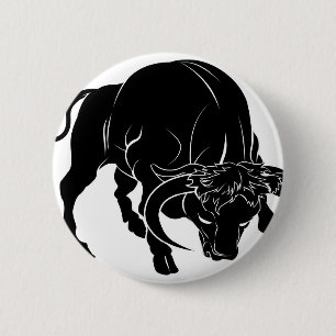 Stylised tjurillustration knapp