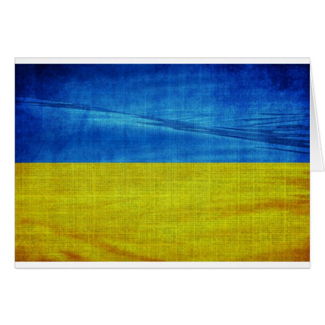 Styliserad Flagga i Ukraina Hälsningskort (Framsidan Horizontal)