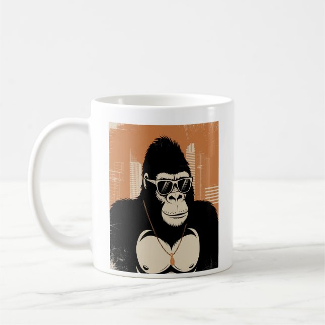 Styliserad gorilla kaffemugg (Vänster)
